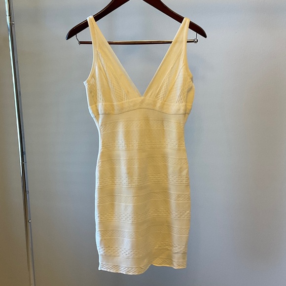 Herve Leger Bandage White Sleeveless Dress - Picture 1 of 6